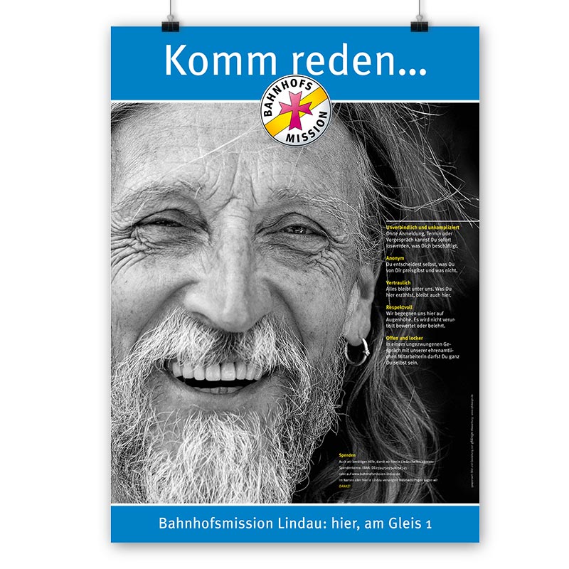 plakatgestaltung bahnhofsmission